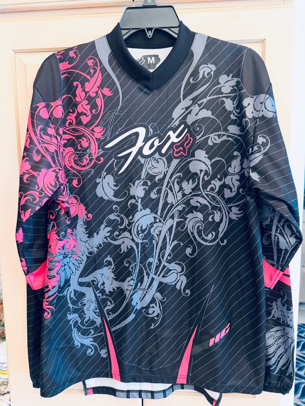 Fox Black Pink Floral Graphic Jersey